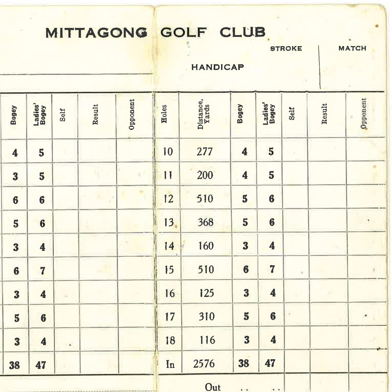 Old scorecard