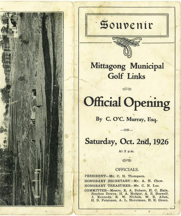 Official Opening Souvenir – Oct 2nd 1926